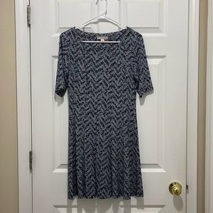 DressBarn Navy Patterned Dress